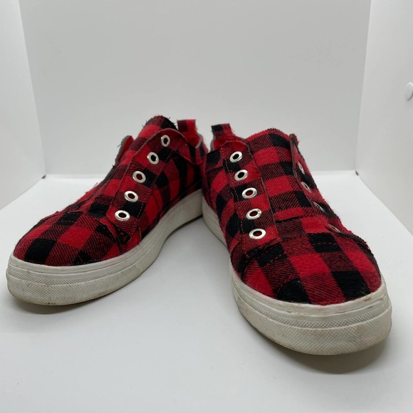 Buffalo Plaid Sneakers Slip On Style size 7 - Picture 2 of 9